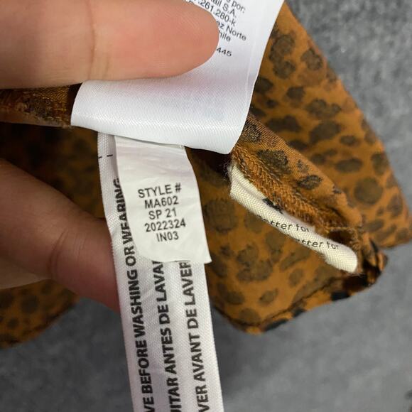 Madewell Mini Dress XS Wrap Leopard Print Brown Flutter Short Sleeve - Picture 11 of 12